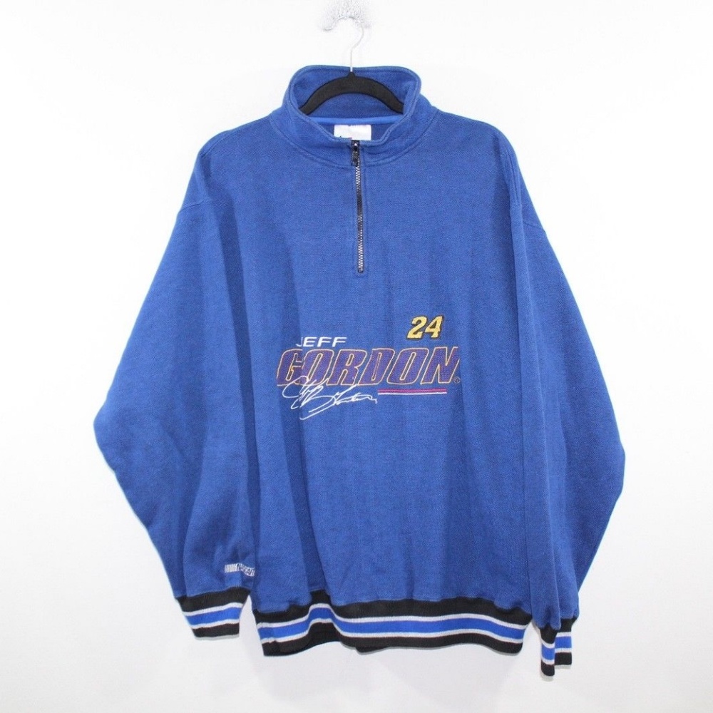 Vtg Chase Authentics L Jeff Spell Half Zip Sweater